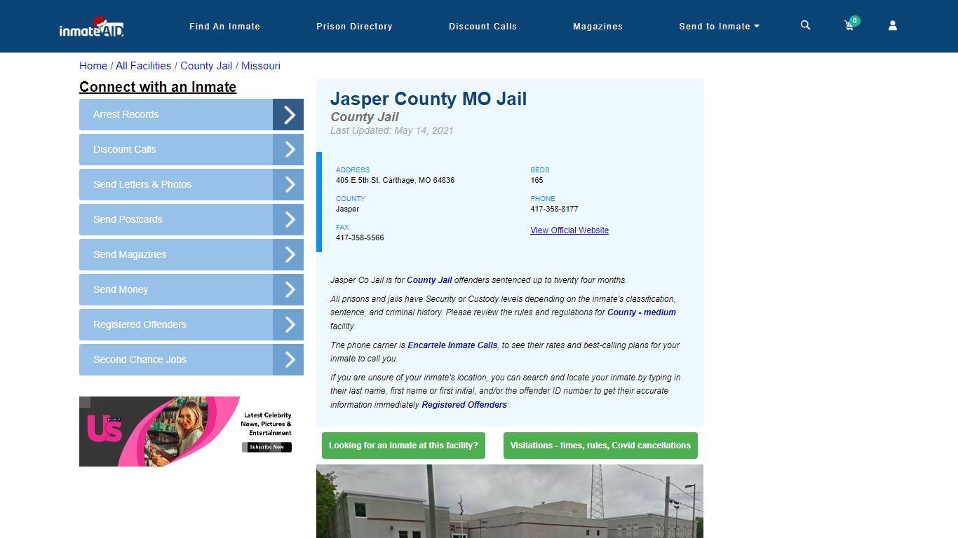 Jasper County MO Jail - Inmate Locator - Carthage, MO